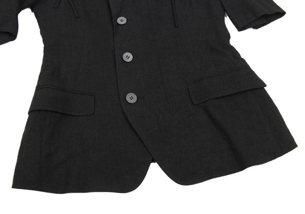 Yohji Yamamoto FEMME Linen Open Shoulder Jacket Black Size 1