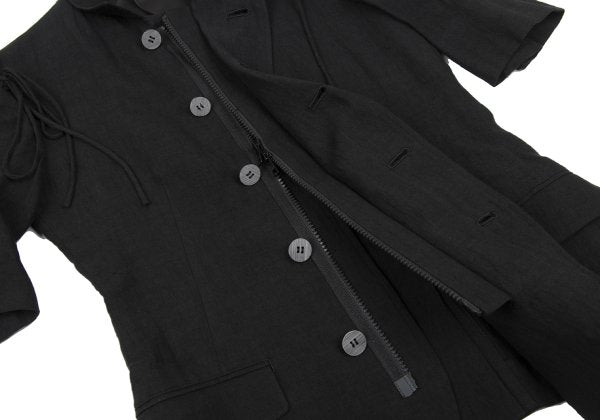Yohji Yamamoto FEMME Linen Open Shoulder Jacket Black Size 1