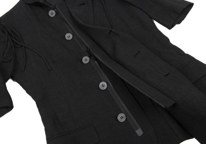 Yohji Yamamoto FEMME Linen Open Shoulder Jacket Black Size 1