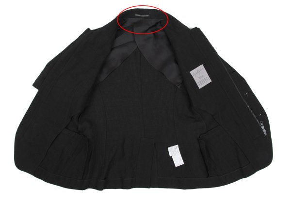 Yohji Yamamoto FEMME Linen Open Shoulder Jacket Black Size 1