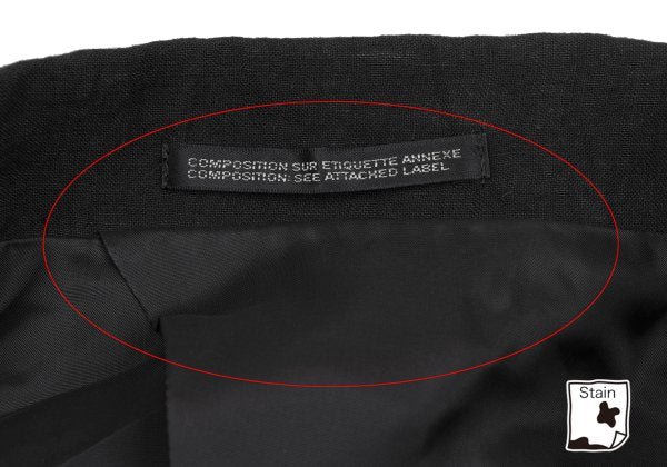 Yohji Yamamoto FEMME Linen Open Shoulder Jacket Black Size 1