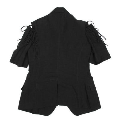 Yohji Yamamoto FEMME Linen Open Shoulder Jacket Black Size 1