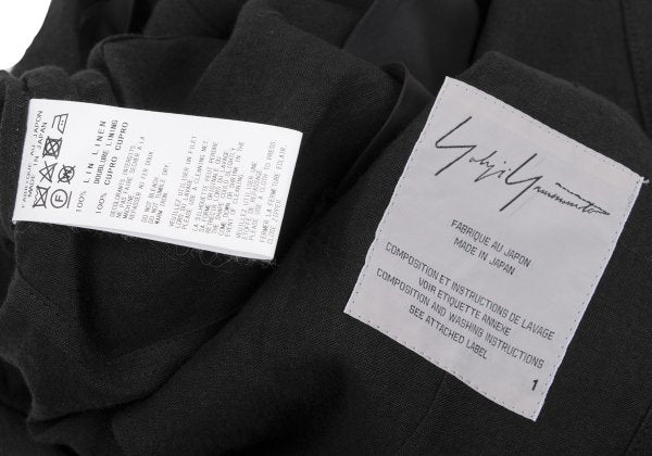 Yohji Yamamoto FEMME Linen Open Shoulder Jacket Black Size 1