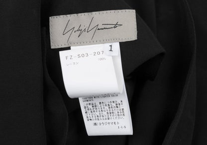 Yohji Yamamoto FEMME 23SS Rayon Side Skirt Black Size 1