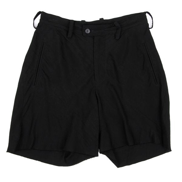 Yohji Yamamoto FEMME Tencel Cupro Frayed Shorts Black Size 1
