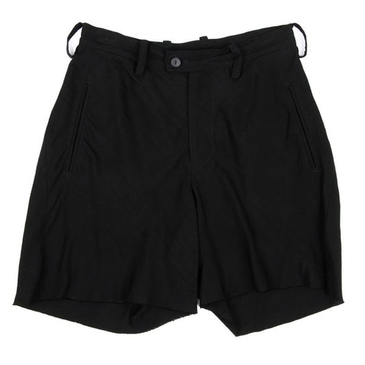 Yohji Yamamoto FEMME Tencel Cupro Frayed Shorts Black Size 1