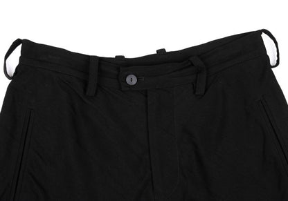 Yohji Yamamoto FEMME Tencel Cupro Frayed Shorts Black Size 1