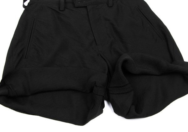 Yohji Yamamoto FEMME Tencel Cupro Frayed Shorts Black Size 1