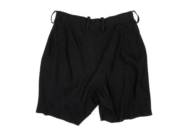Yohji Yamamoto FEMME Tencel Cupro Frayed Shorts Black Size 1