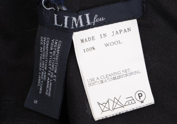 LIMI feu Wool Gabardine Gather Waist Pants Black Size S