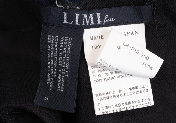 LIMI feu Wool Gabardine Gather Waist Pants Black Size S