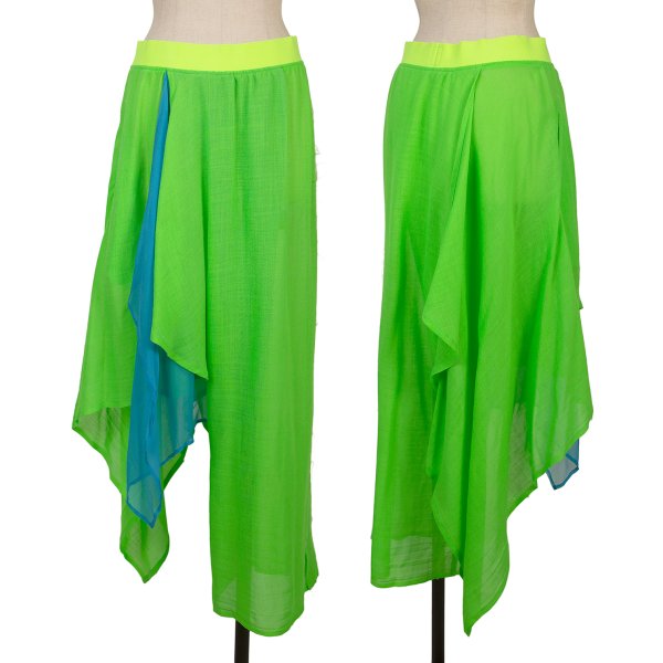 Yohji Yamamoto FEMME 14SS Silk Drape Pants Green Size 1