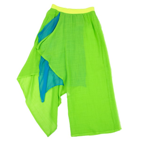 Yohji Yamamoto FEMME 14SS Silk Drape Pants Green Size 1