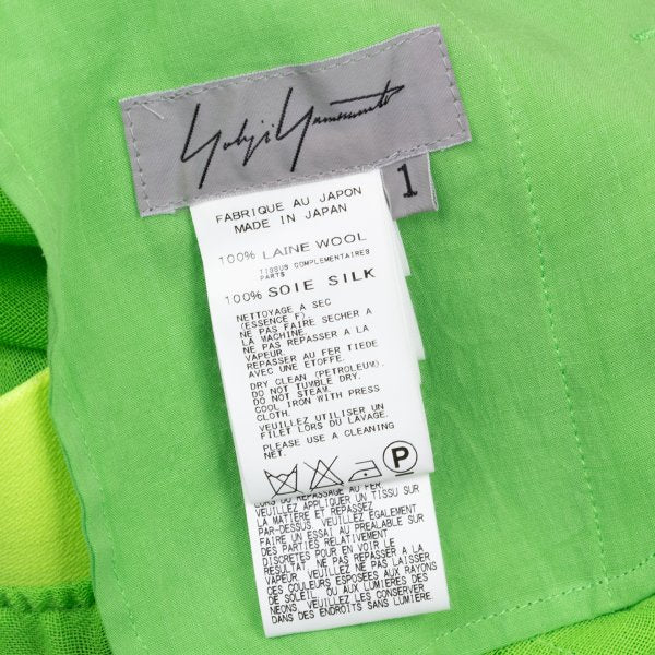 Yohji Yamamoto FEMME 14SS Silk Drape Pants Green Size 1