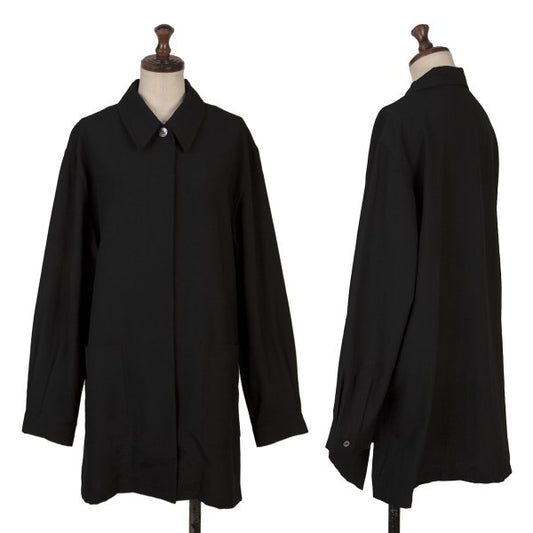 HOMMA Wool Fly Front Shirt Jacket Black Size M