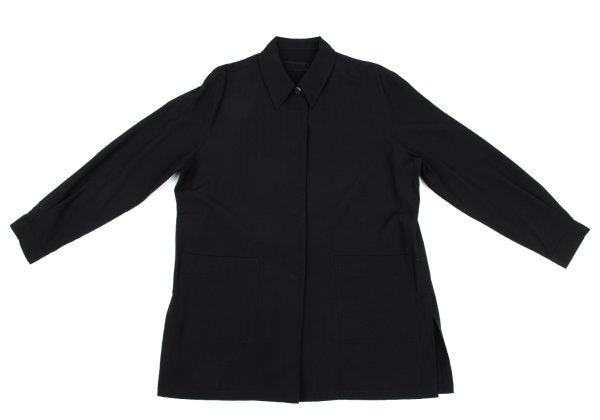 HOMMA Wool Fly Front Shirt Jacket Black Size M