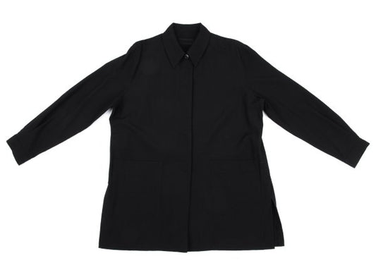 HOMMA Wool Fly Front Shirt Jacket Black Size M