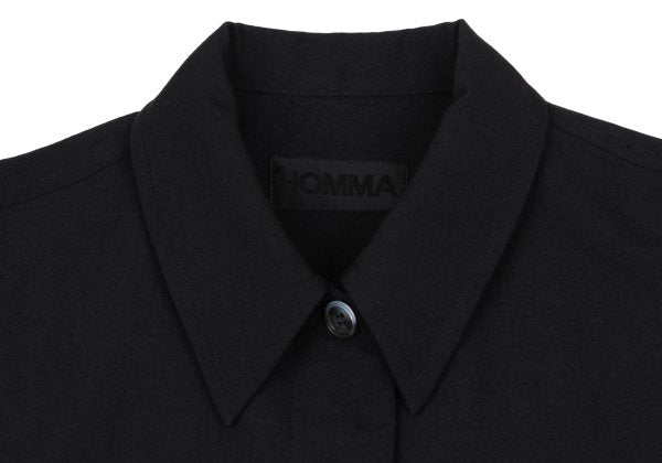 HOMMA Wool Fly Front Shirt Jacket Black Size M