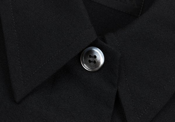 HOMMA Wool Fly Front Shirt Jacket Black Size M
