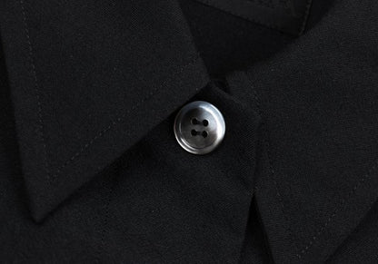 HOMMA Wool Fly Front Shirt Jacket Black Size M