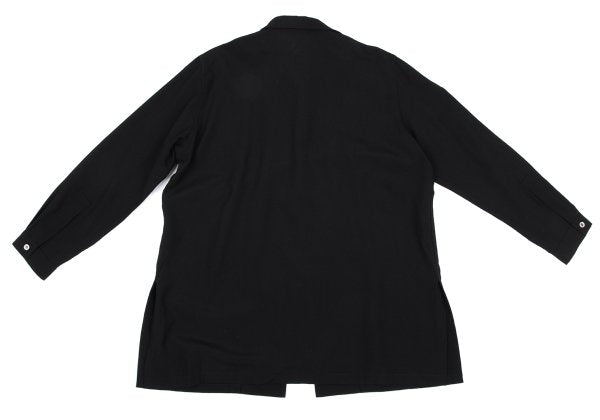 HOMMA Wool Fly Front Shirt Jacket Black Size M