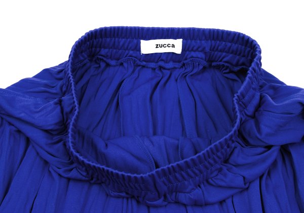 ZUCCA Wrinkle Pleated Wide Sarouel Pants Blue Size M