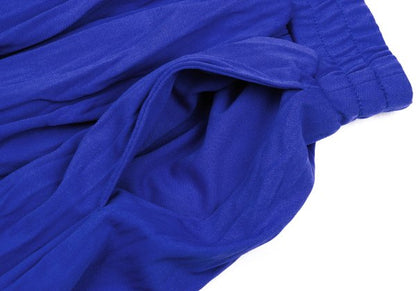 ZUCCA Wrinkle Pleated Wide Sarouel Pants Blue Size M
