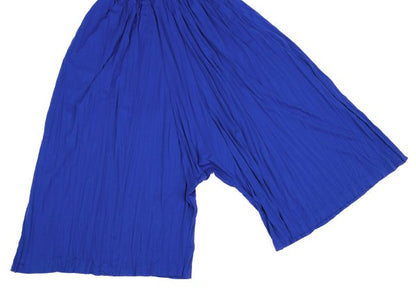 ZUCCA Wrinkle Pleated Wide Sarouel Pants Blue Size M