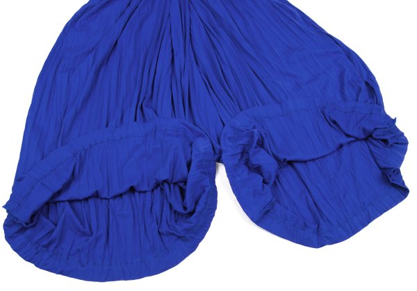 ZUCCA Wrinkle Pleated Wide Sarouel Pants Blue Size M