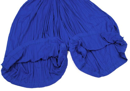 ZUCCA Wrinkle Pleated Wide Sarouel Pants Blue Size M