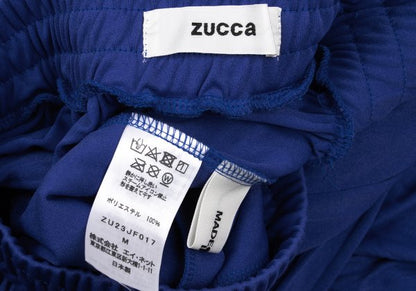 ZUCCA Wrinkle Pleated Wide Sarouel Pants Blue Size M