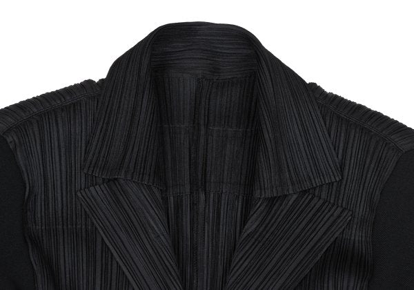 PLEATS PLEASE Ribbed Long Sleeve Jacket Black Size 4