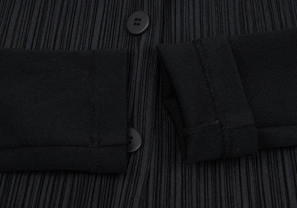 PLEATS PLEASE Ribbed Long Sleeve Jacket Black Size 4