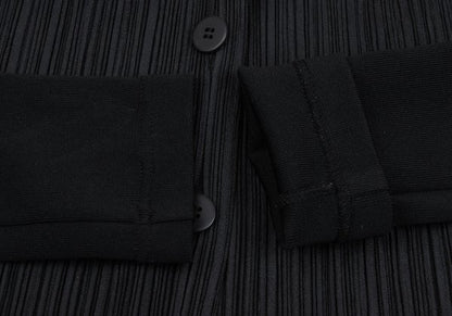 PLEATS PLEASE Ribbed Long Sleeve Jacket Black Size 4