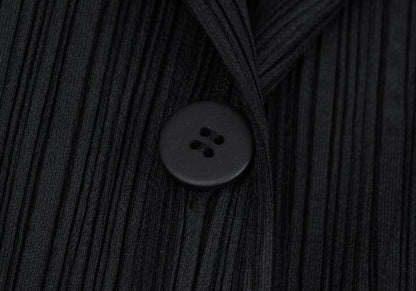 PLEATS PLEASE Ribbed Long Sleeve Jacket Black Size 4