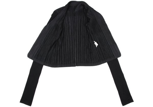 PLEATS PLEASE Ribbed Long Sleeve Jacket Black Size 4