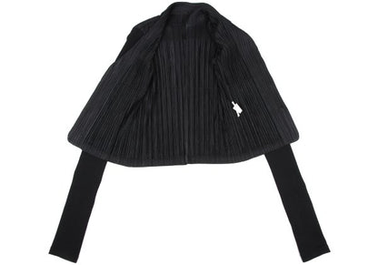 PLEATS PLEASE Ribbed Long Sleeve Jacket Black Size 4