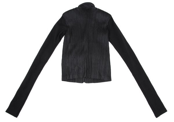 PLEATS PLEASE Ribbed Long Sleeve Jacket Black Size 4