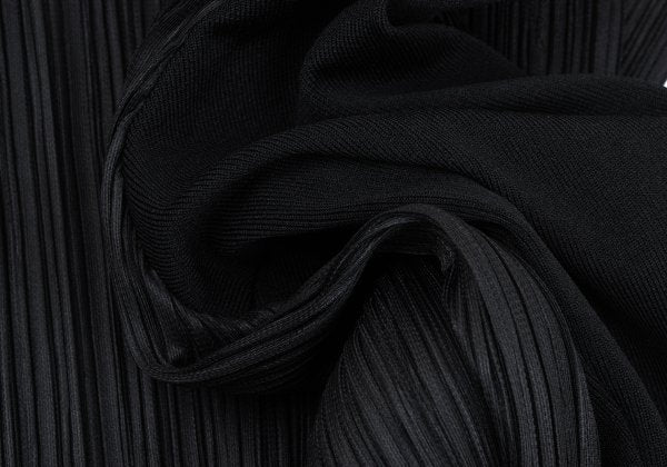 PLEATS PLEASE Ribbed Long Sleeve Jacket Black Size 4