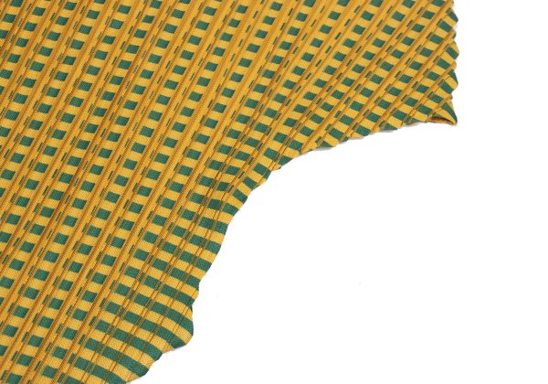PLEATS PLEASE Poly Check Angled Pleats Tank Top Green Size 3