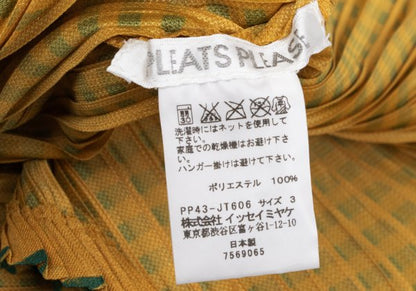 PLEATS PLEASE Poly Check Angled Pleats Tank Top Green Size 3