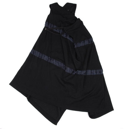 Y's Check Weave Sleeveless Midi Dress Black Size 2