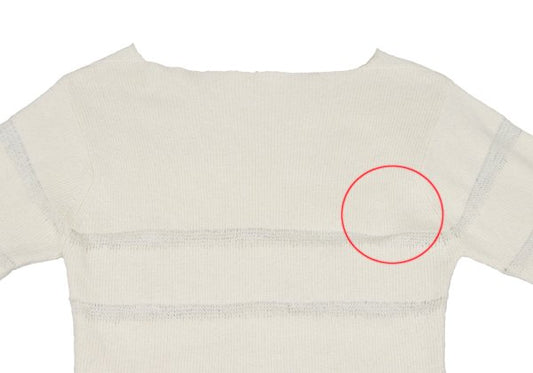 HELMUT LANG Openwork Stripe Boat Neck Knit Ivory Size M