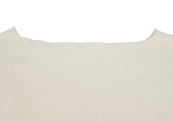 HELMUT LANG Openwork Stripe Boat Neck Knit Ivory Size M