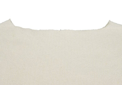 HELMUT LANG Openwork Stripe Boat Neck Knit Ivory Size M