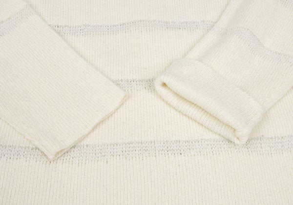 HELMUT LANG Openwork Stripe Boat Neck Knit Ivory Size M