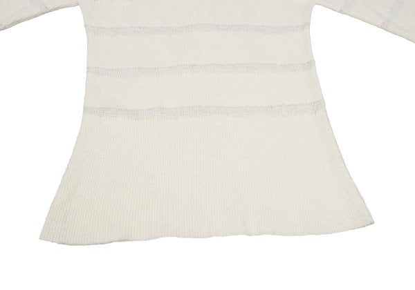 HELMUT LANG Openwork Stripe Boat Neck Knit Ivory Size M