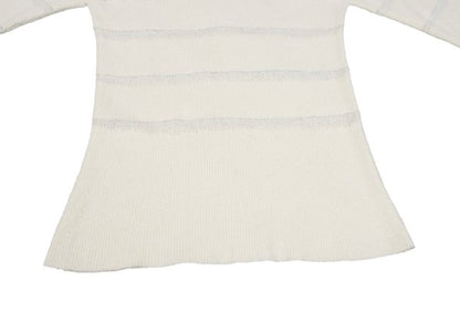 HELMUT LANG Openwork Stripe Boat Neck Knit Ivory Size M