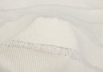 HELMUT LANG Openwork Stripe Boat Neck Knit Ivory Size M