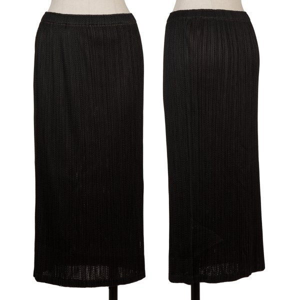 PLEATS PLEASE Mesh Pleated Layered Skirt Black Size 4